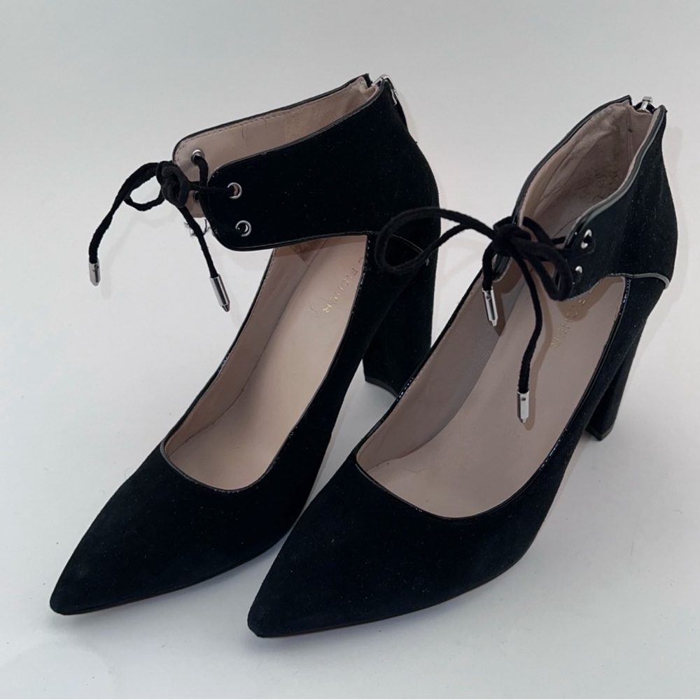 Marc Fisher Jasmyn Black Suede Block Heels Size 8